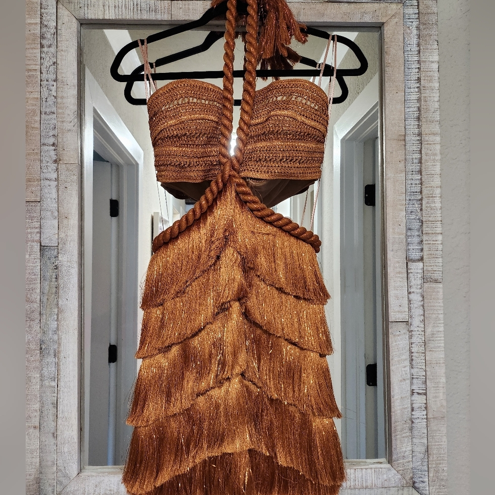 PatBO Pampas Metallic Fringe Minidress - Picture 8 of 17